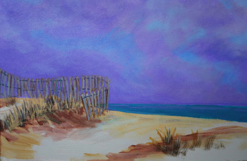 Quiet Beach Acrylic on Canvas Painting